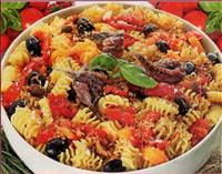 Fusilli con peperoni e acciughe